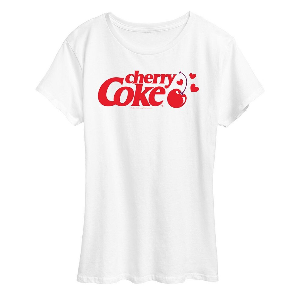 

Женская футболка с рисунком Cherry Coke Heart Cherry Licensed Character, белый