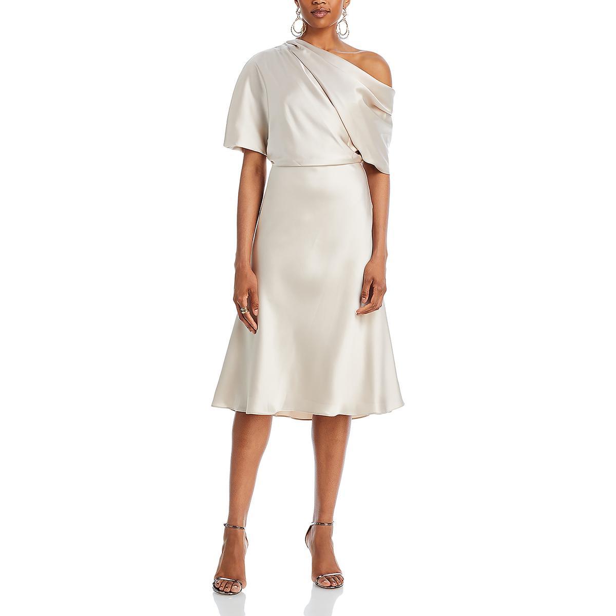 

Женское однотонное платье миди из полиэстера Amsale, цвет champagne