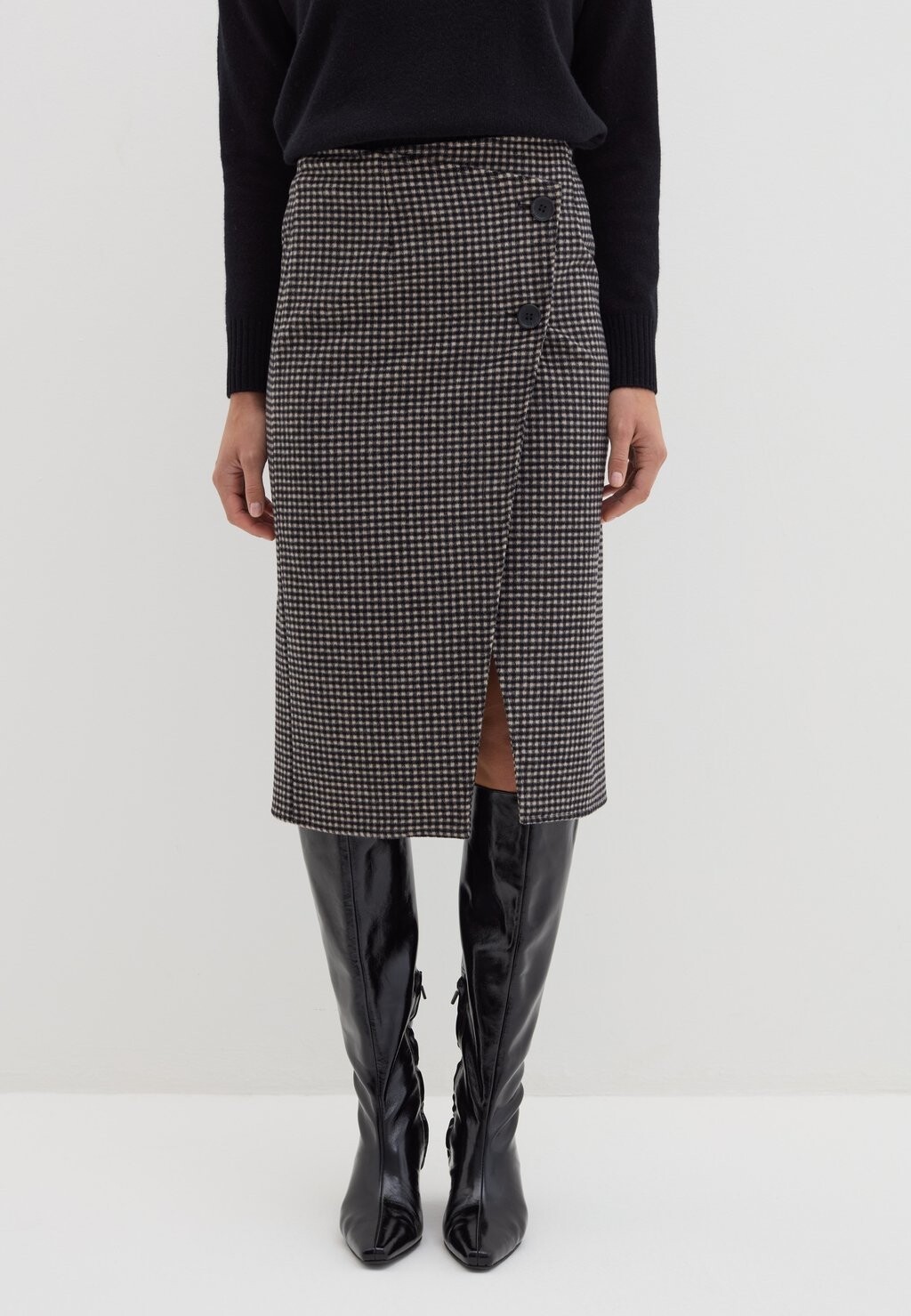 

Юбка-карандаш HOUNDSTOOTH MIDI Stefanel, белый