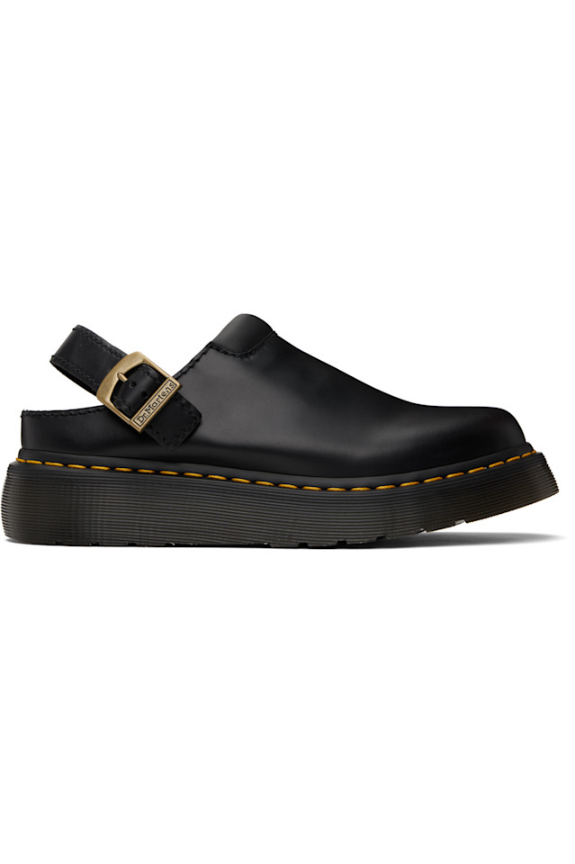 

Laketen атлас кожаные лоферы на платформе с ремешком на пятке Dr. Martens, черный