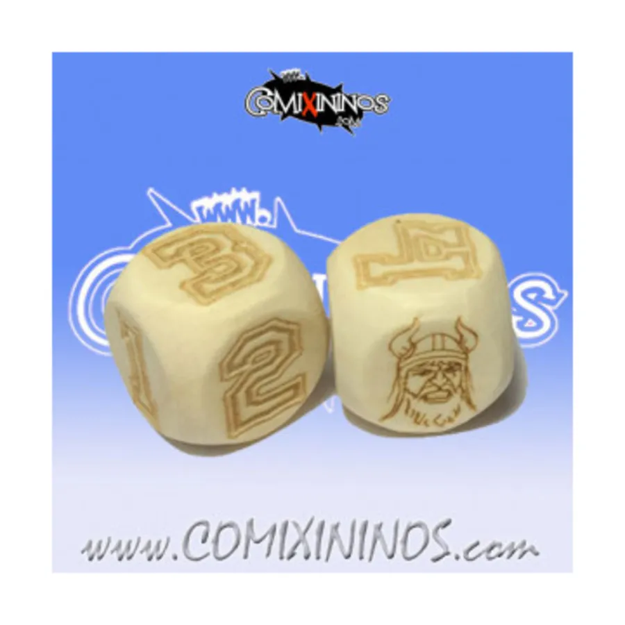 

Набор из 2 скандинавских игральных костей с цифрами, Fantasy Football Miniatures - Wooden Dice (20mm)
