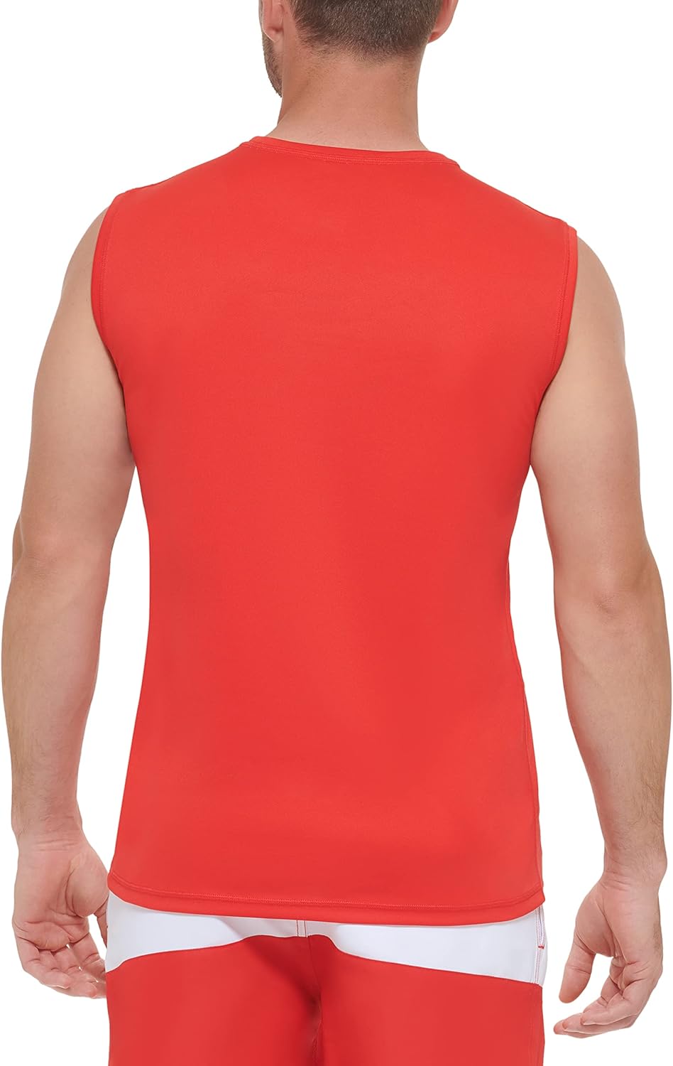 Мужская стандартная быстросохнущая рубашка без рукавов Calvin Klein UPF 40+, Red — фото 3