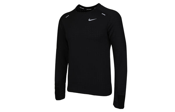 Футболка Nike Sphere Dri-Fit Running Exercise Round Long Sleeve T-Shirt Men's Black, черный — фото 3