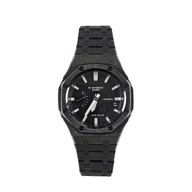 

CASIO Мужские и женские часы Retrofit Series GA2100 с кварцевым механизмом, черный циферблат, браслет из нержавеющей стали