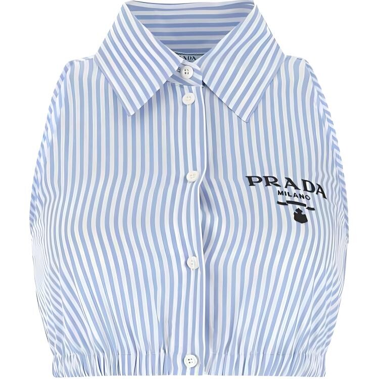 Укороченный топ женский синий Prada