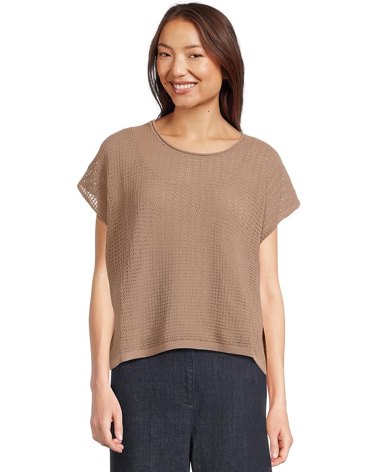 

Свитер Eileen Fisher Jewel Neck Sweater, цвет Cocoa
