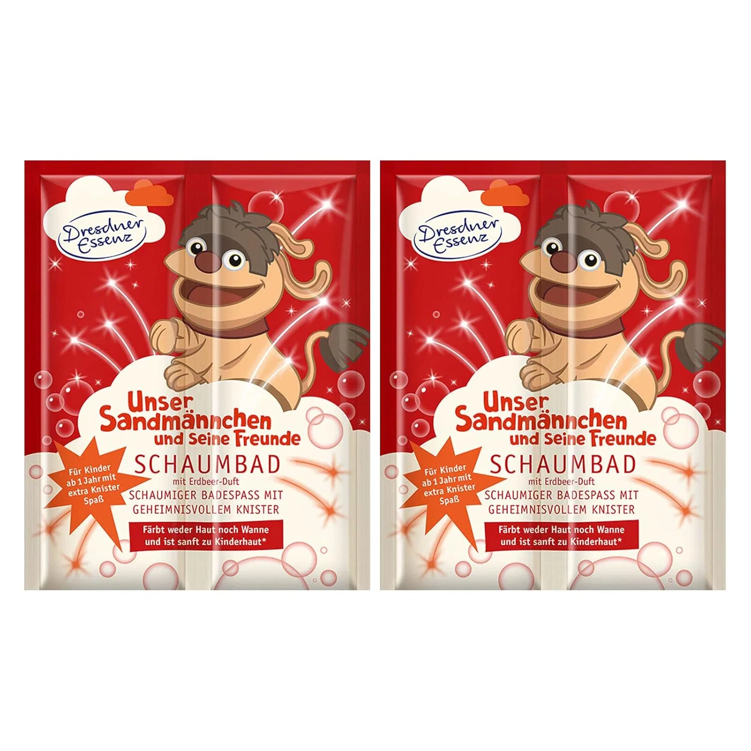 Детская пена для ванны Dresdner Essenz Sandman с ароматом клубники, 2 х 45 г Dresdner Essenz