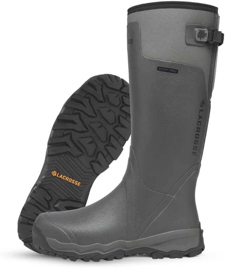 

Мужские охотничьи и ботинки LaCrosse Burly Rubber - водонепроницаемые резиновые, с пенным утеплителем, верхним ремешком, стелькой из ЭВА и противоскользящей подошвой, серый