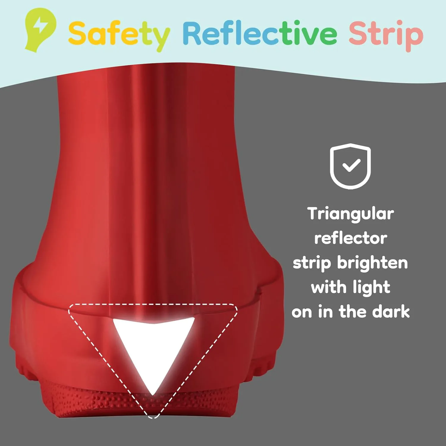 

Резиновые дождевые сапоги HISEA для малышей и детей, мальчиков и девочек, легкие, водонепроницаемые с ручкой для легкого надевания, красный