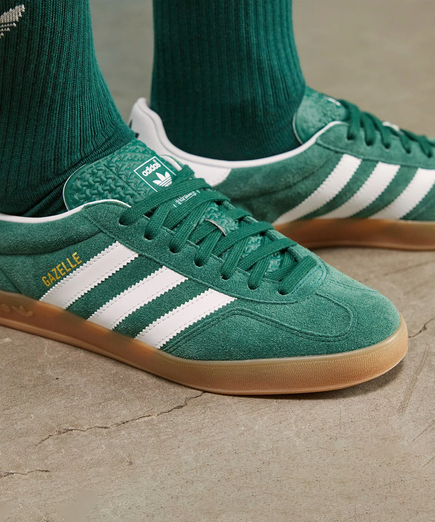 Мужские/женские кроссовки adidas GAZELLE INDOOR зелёные