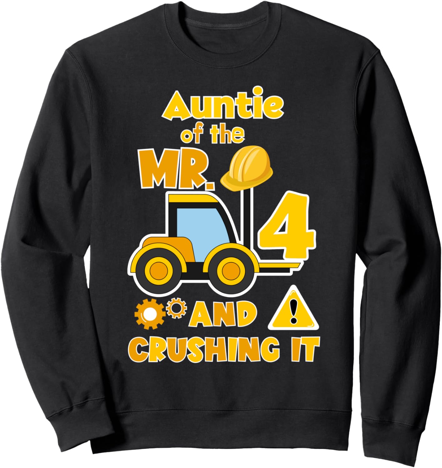 

Тетушка мистера Фора и толстовка для вечеринки в честь 4-летия Crushing It Family Look Construction Party Decoration Gifts, черный