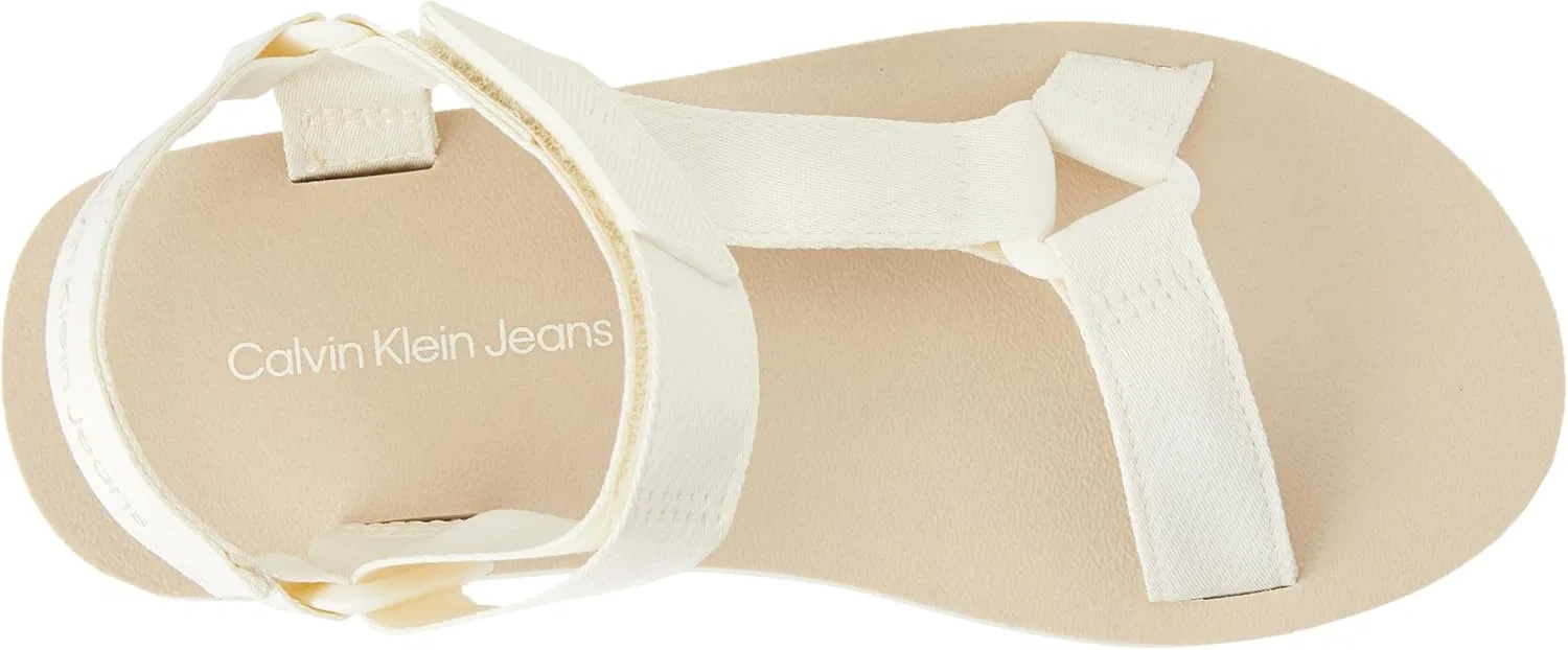 Мужские сандалии Calvin Klein на липучке, цвет BTW, Ym0ym00944, плоская подошва, Beige Creamy White Eggshell — фото 3