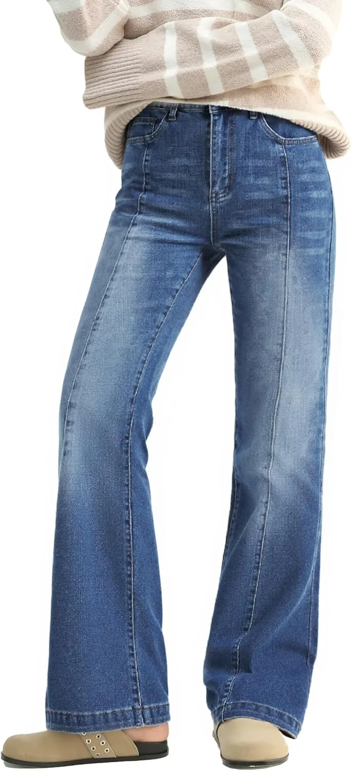 

EMMIOL Flare Jeans для женщин, Mid-High Waist, Bootcut, Stretchy Denim