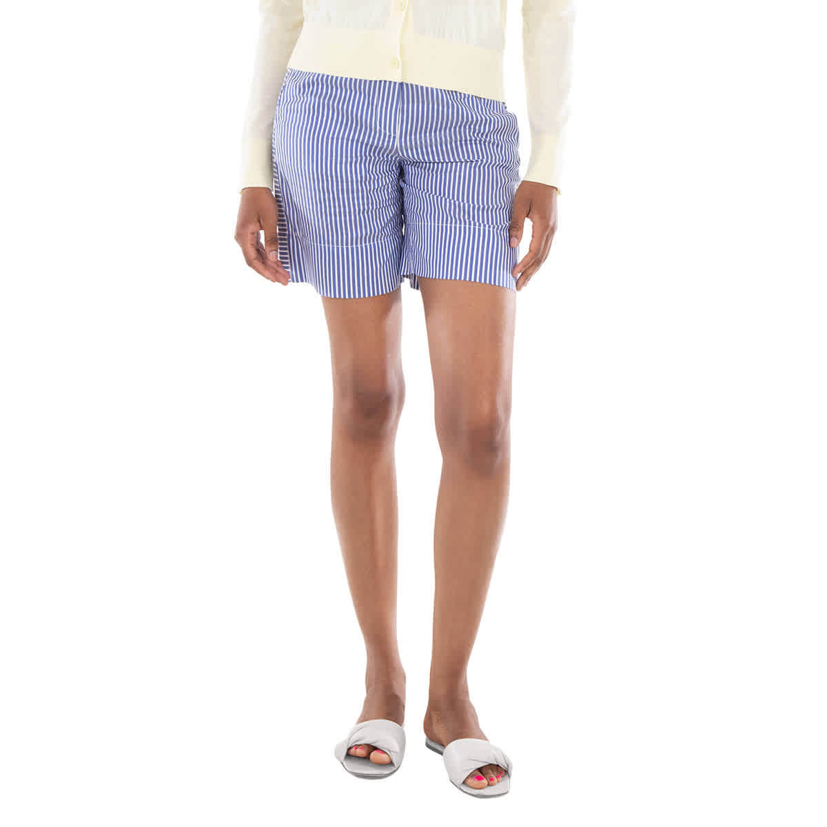 

Берберри Азиатская версия Полосатые Шелковые Качественные Шорты Burberry, синий/белый