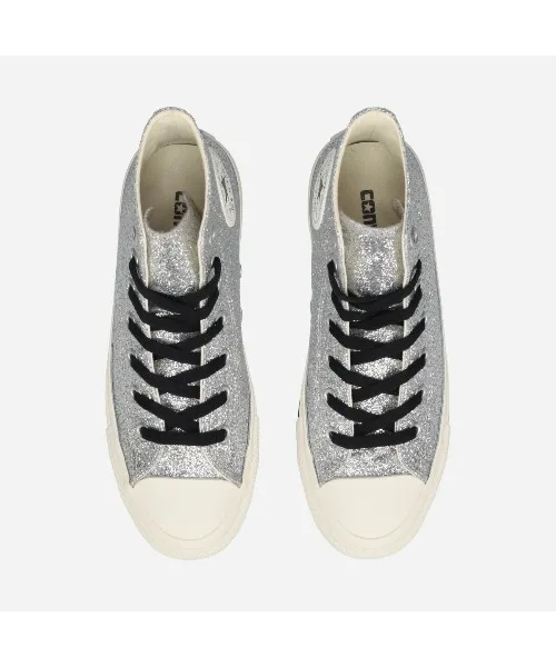 Унисекс кеды из глиттера Converse ALL STAR GT HI серебряные — фото 2