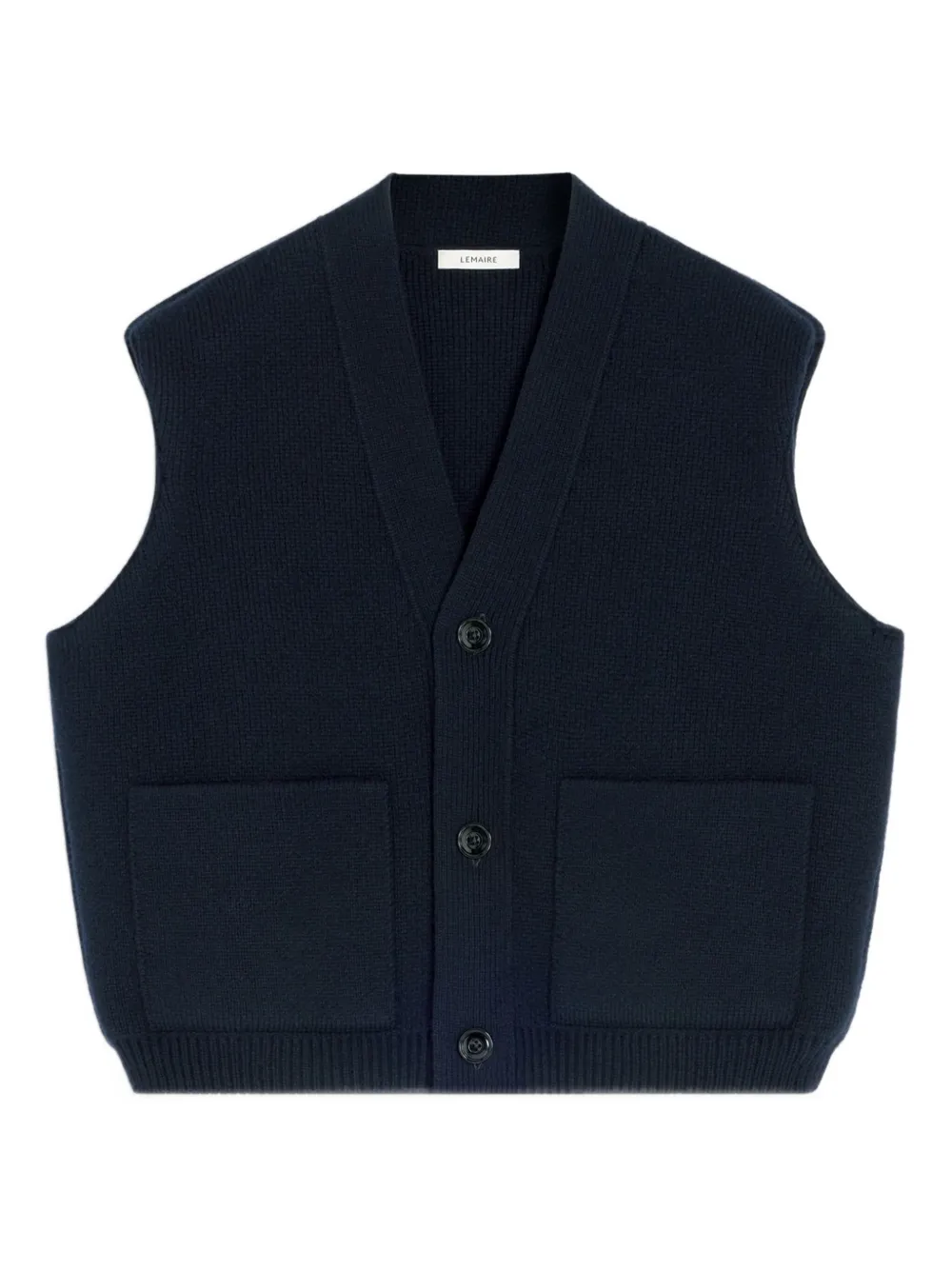 

Кардиган с V-образным вырезом и накладными карманами LEMAIRE, синий