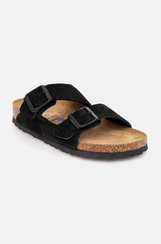 Замшевые шлепанцы Arizona SFB Birkenstock, черный
