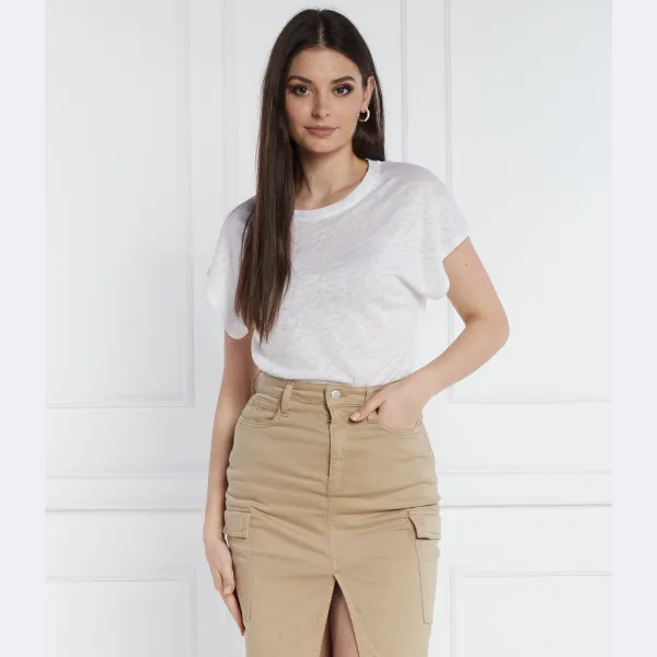 Льняная футболка свободного кроя Calvin Klein, белый — фото 2