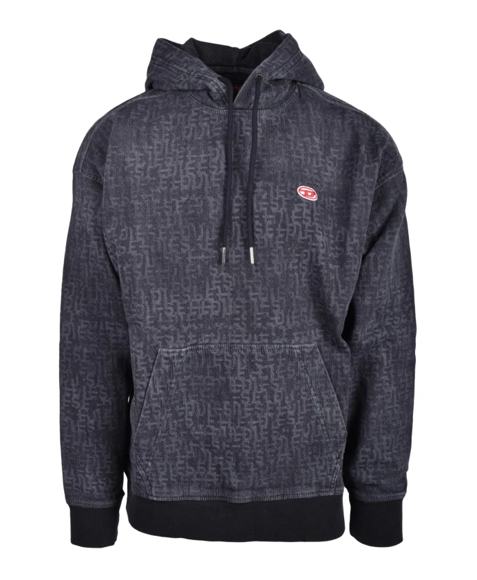 

Толстовка из смесовой хлопковой ткани Diesel, черный