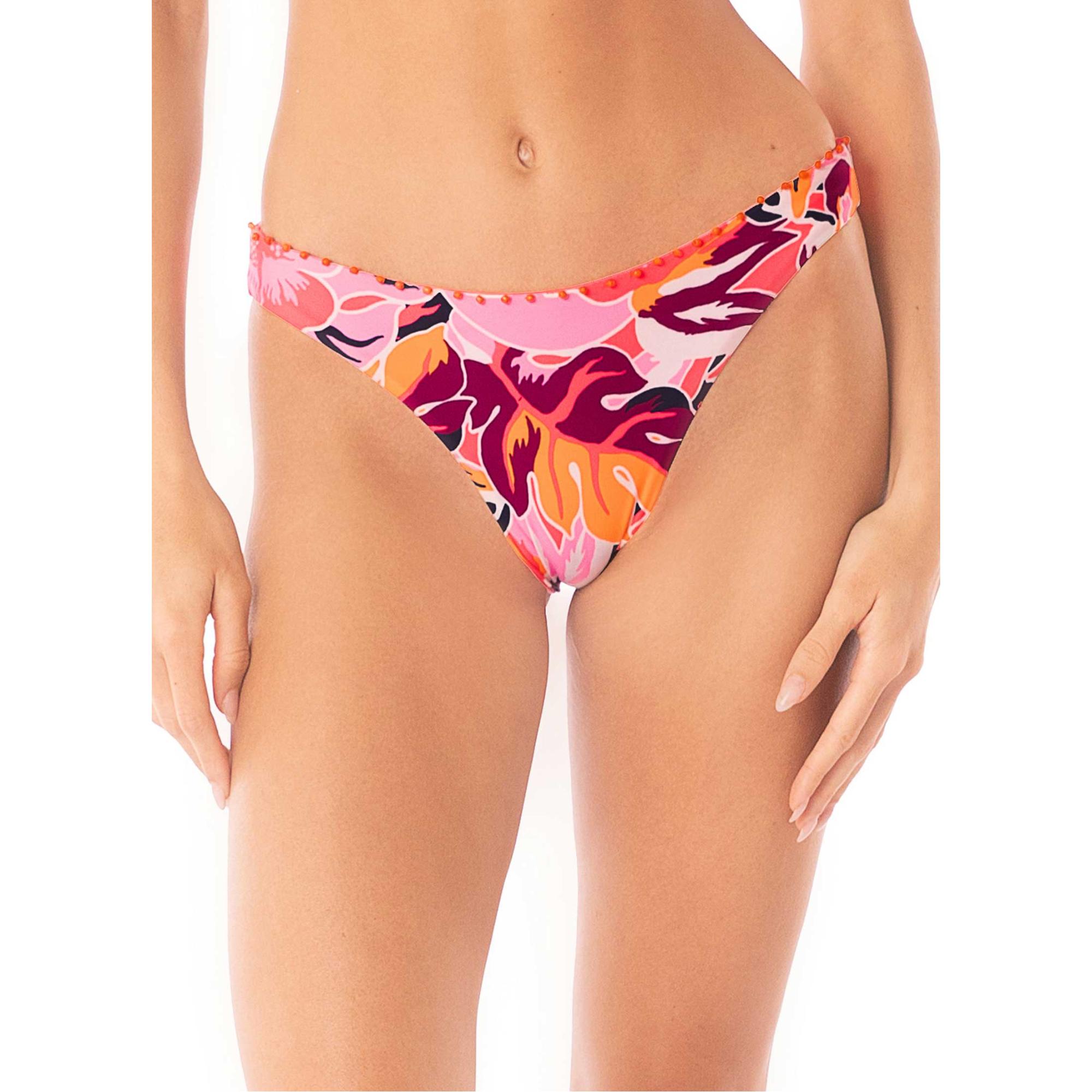 

Женские плавки от бикини Coral Leafy Sublimity Regular Rise Classic Bikini Bottom Maaji, Pink Overflow