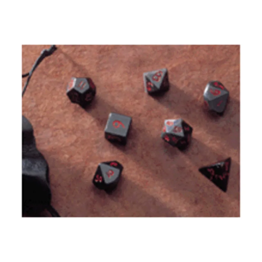 

Обсидиан (7) с мешочком, Dwarven Stones - Dice Carved From Real Stone - 12mm