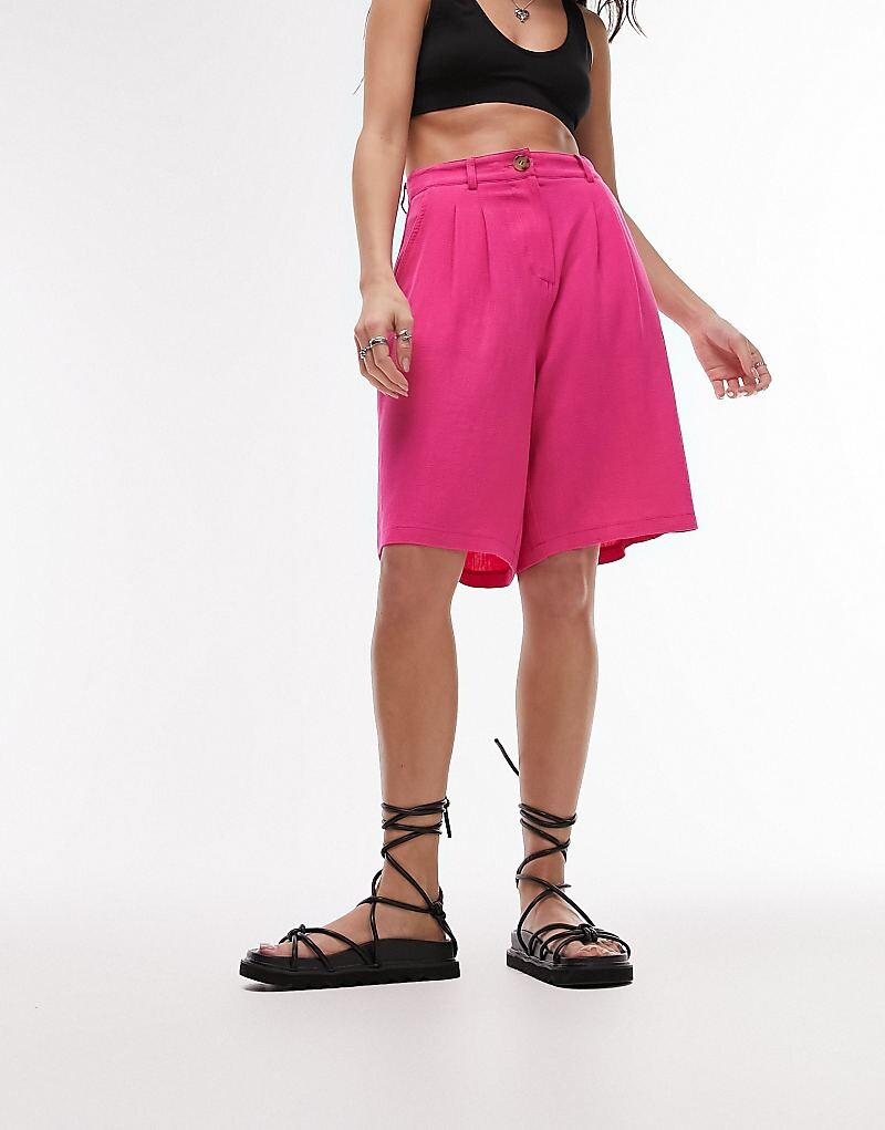 

Topshop – Editor – Льняные шорты розового цвета