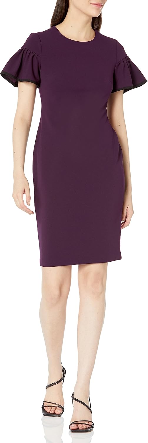 

Женское платье-футляр Calvin Klein с рукавами-крылышками, Aubergine/Black
