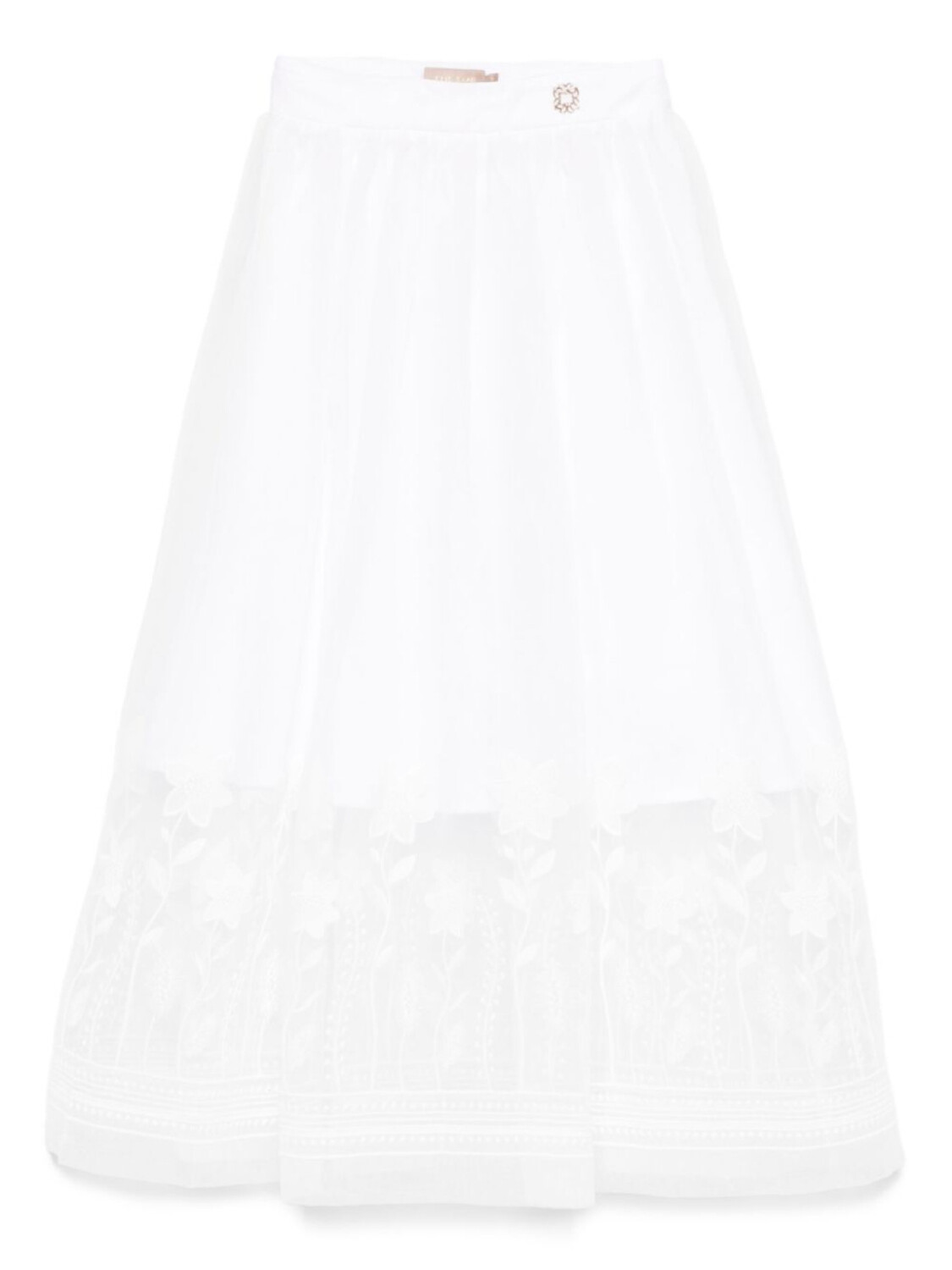 

ELIE SAAB JUNIOR юбка с цветочной аппликацией, белый