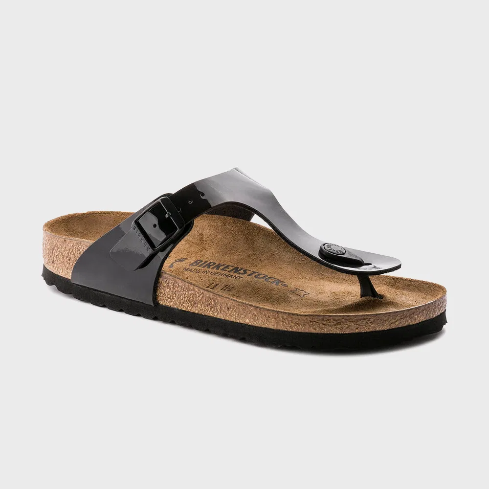 Мужские чёрные эмалированные вьетнамки Gizeh Birko-Flor от Birkenstock