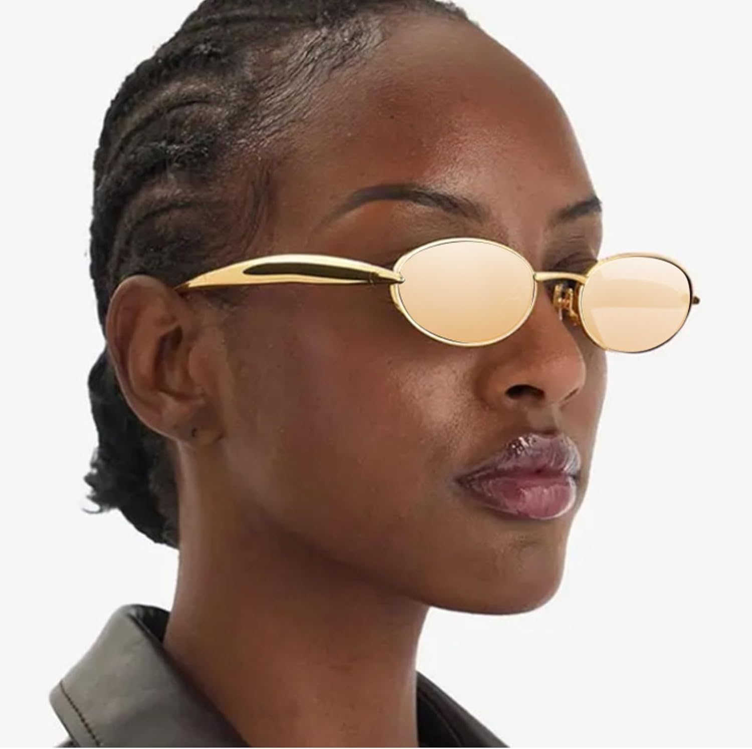 

Стильные солнцезащитные очки-авиаторы большого размера для женщин, модные 2025 года, в металлической оправе, с защитой от УФ-излучения Chicid, A01 Gold Frame/Champagne Lens