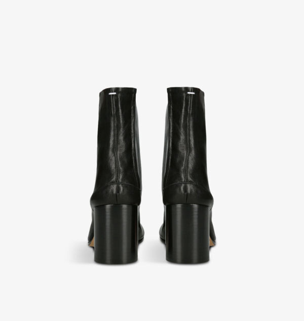 Ботильоны Tabi 80 из кожи с раздвоенным носком и блочным каблуком Maison Margiela, черный — фото 4