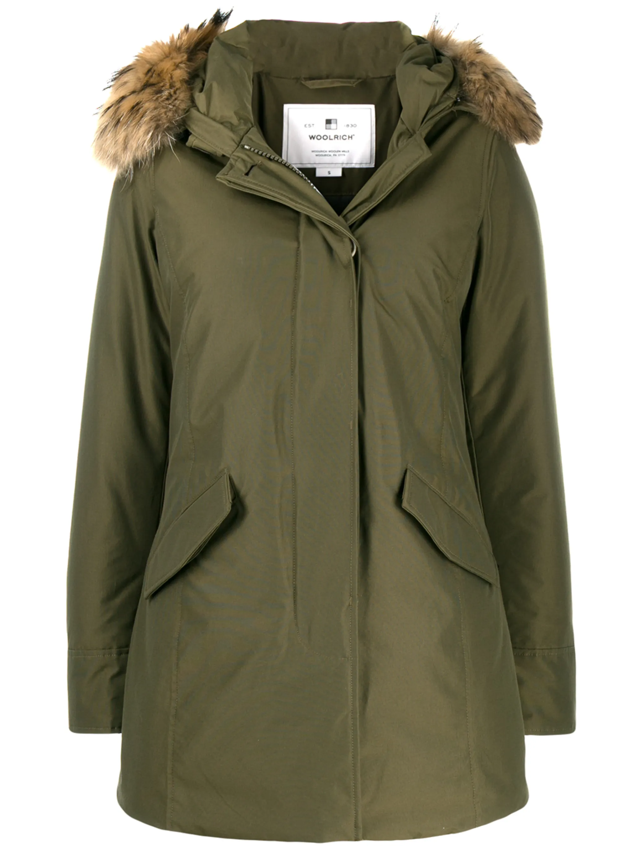 

Пуховик с капюшоном Woolrich, зеленый