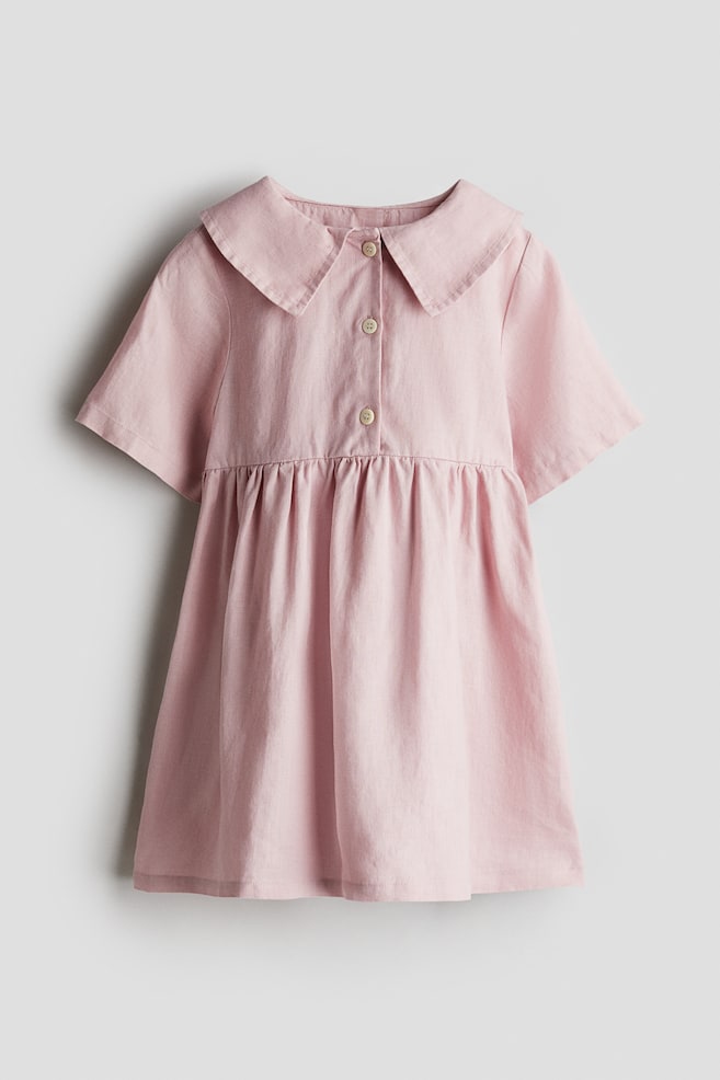 

Льняное платье свободного покроя H&M, розовый