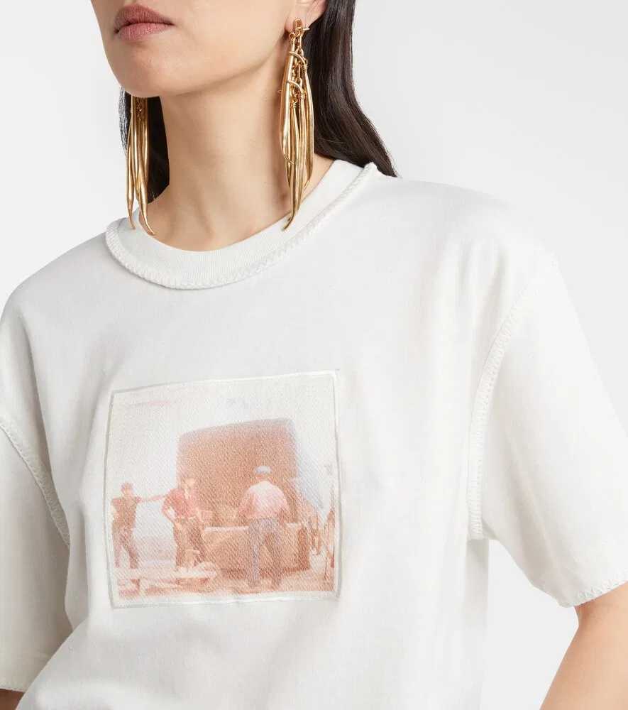 Футболка из хлопкового трикотажа с принтом Paysan Jacquemus, белый — фото 4