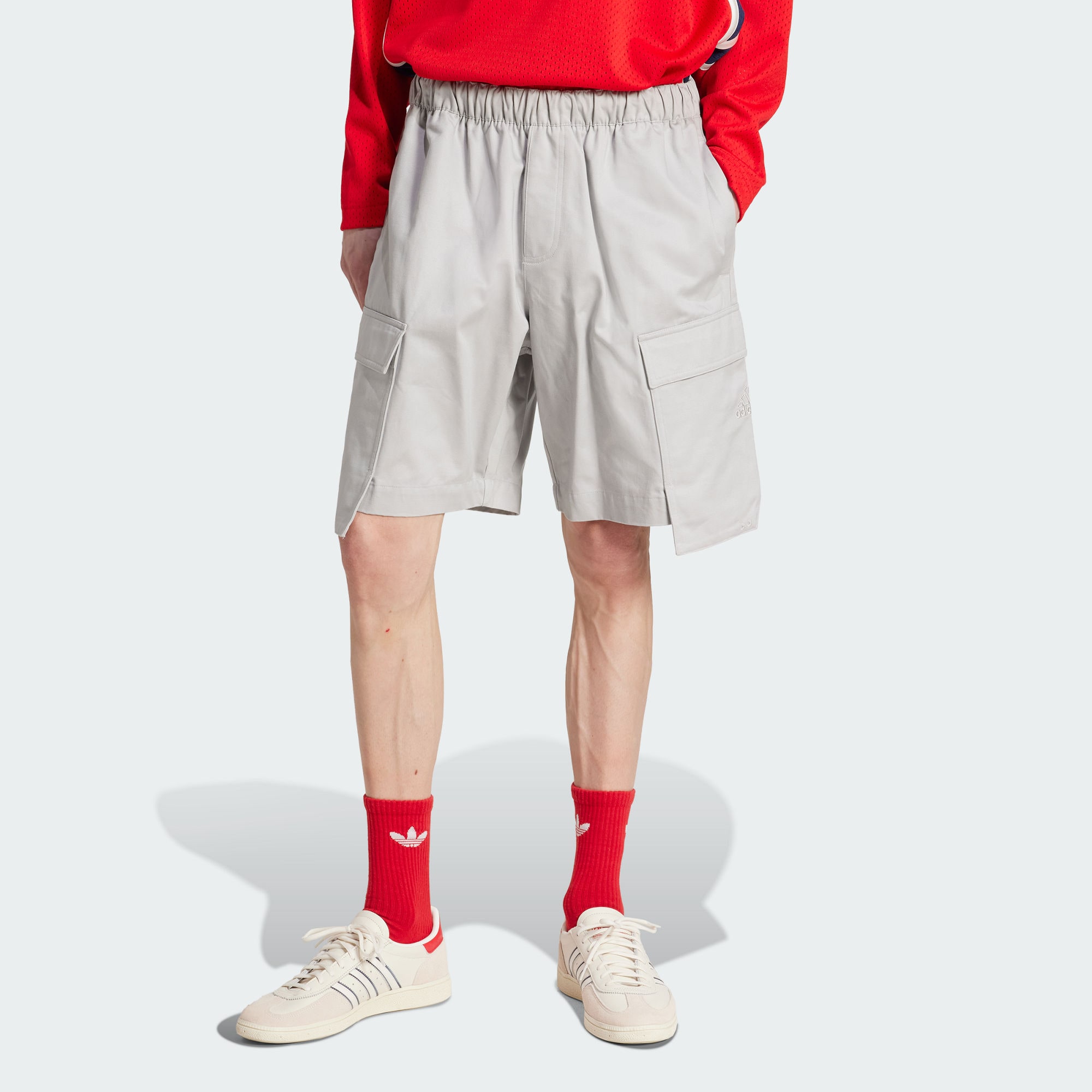Оригинальные спортивные шорты Utility мужские светло-серые Adidas, светло-серый — фото 4