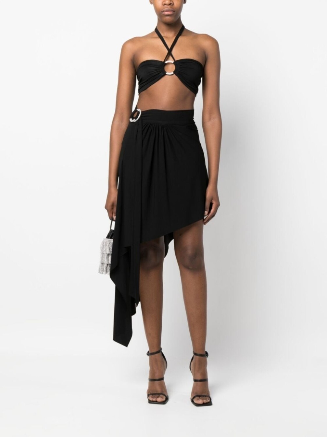 

Alexandre Vauthier юбка асимметричного кроя с поясом, черный