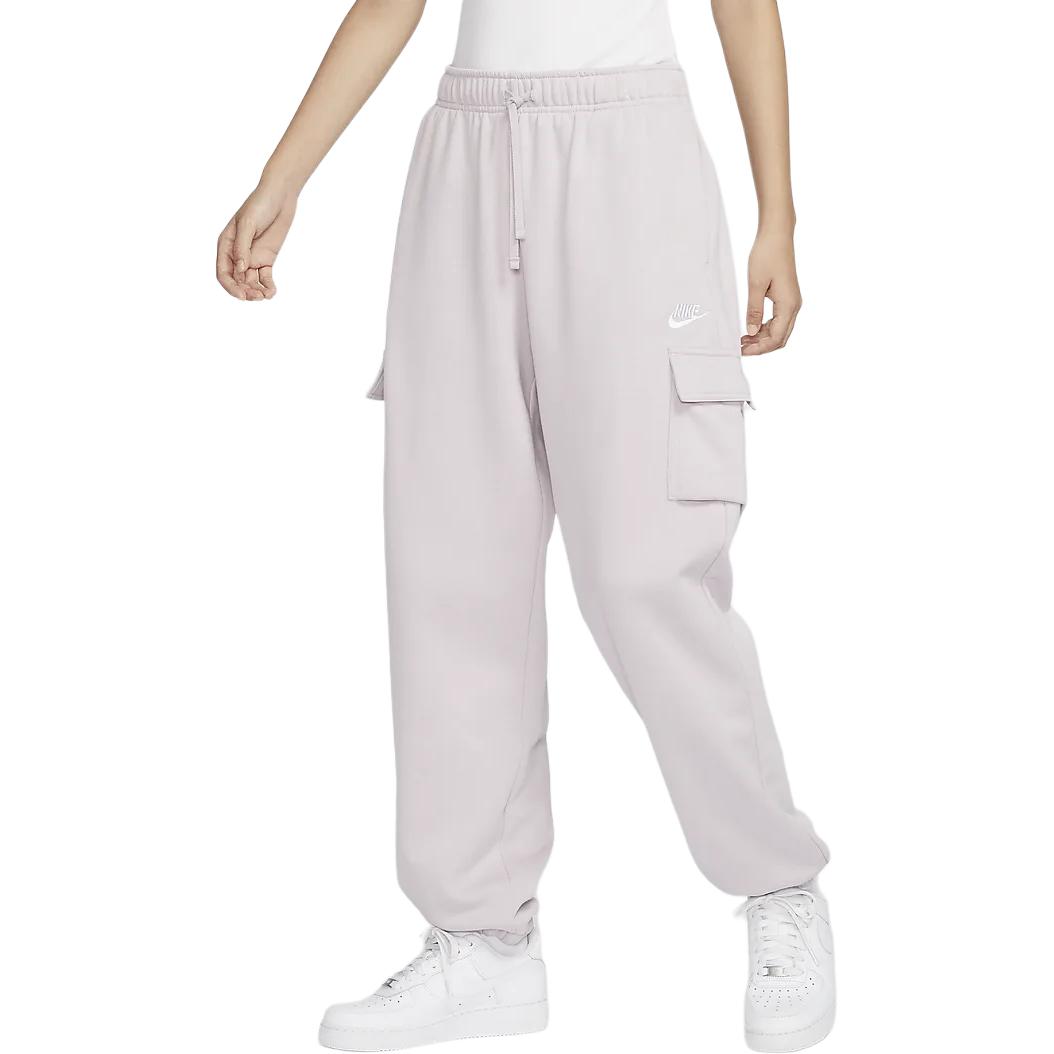 Спортивные брюки Nike Club Fleece вязаные женские серо-фиолетовые/белые — фото 2