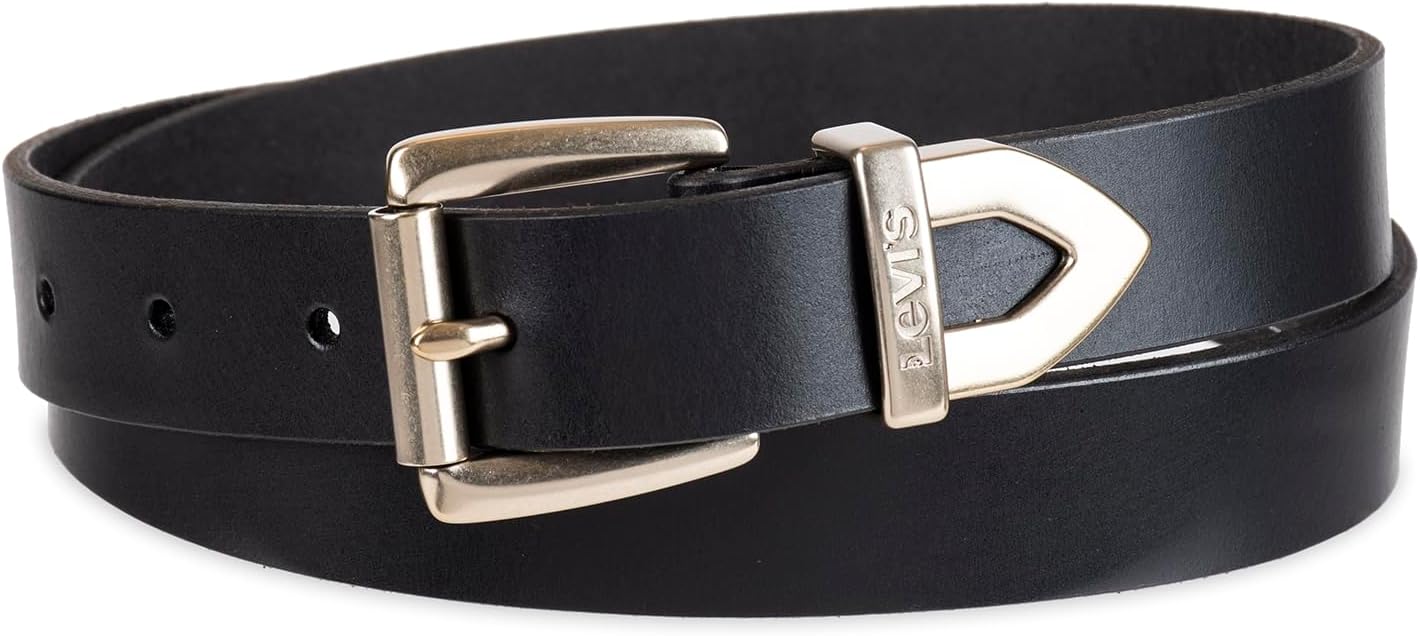 

Женский ремень Levi's Slim Casual в стиле вестерн из кожи с металлическим наконечником - стандартные и большие размеры, Black Classic