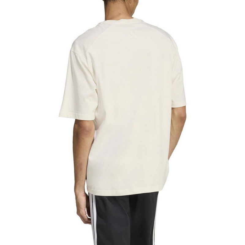 Adidas Футболка мужская бежевая абрикосовая с воротником Henry Collar Moderate — фото 3