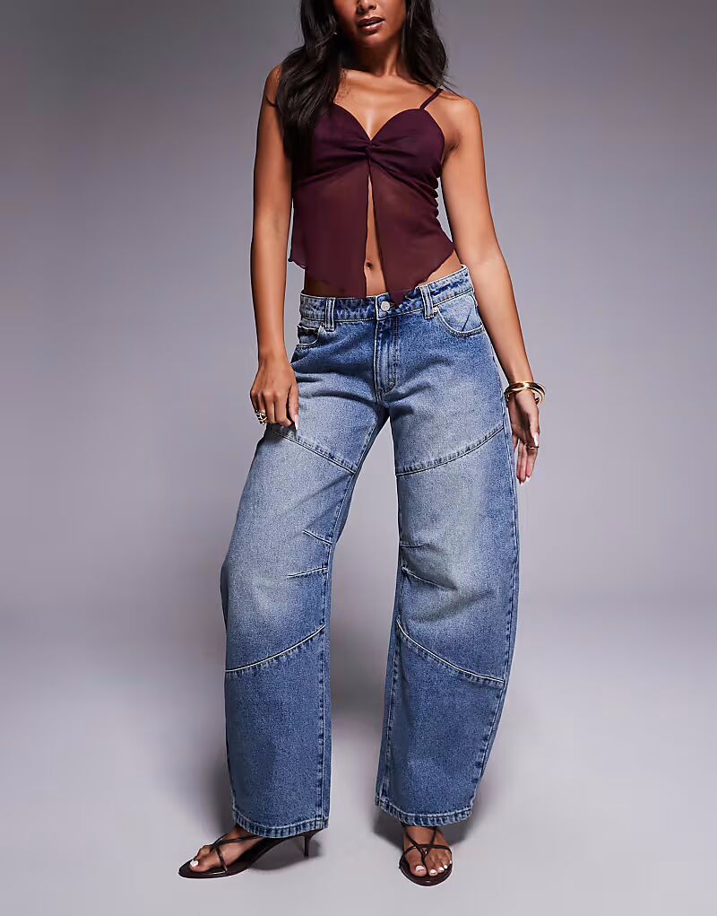 

Джинсы 99 с низким кроем, винтажная стирка средней интенсивности Abrand Jeans