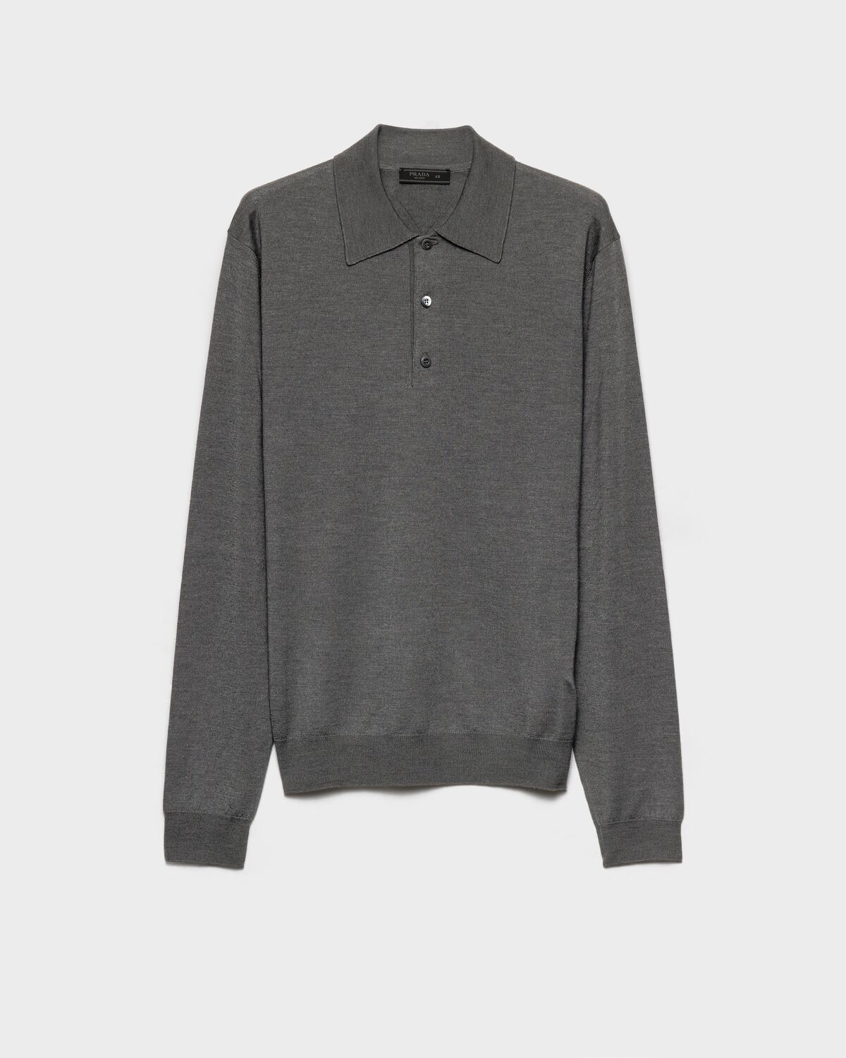 

Поло из кашемира и шелка Prada, грифельно-серый