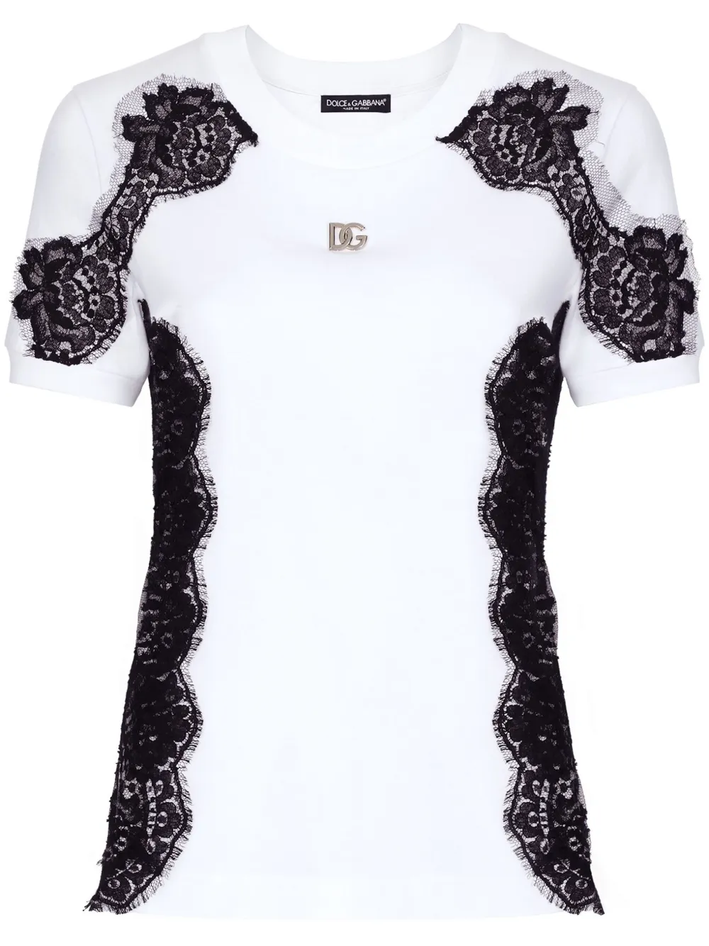 

Футболка с кружевом DOLCE & GABBANA, белый