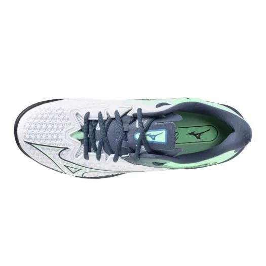 Теннисные кроссовки «Wave Exceed Tour 6 OC» от Mizuno, White X Mint X Blue — фото 4