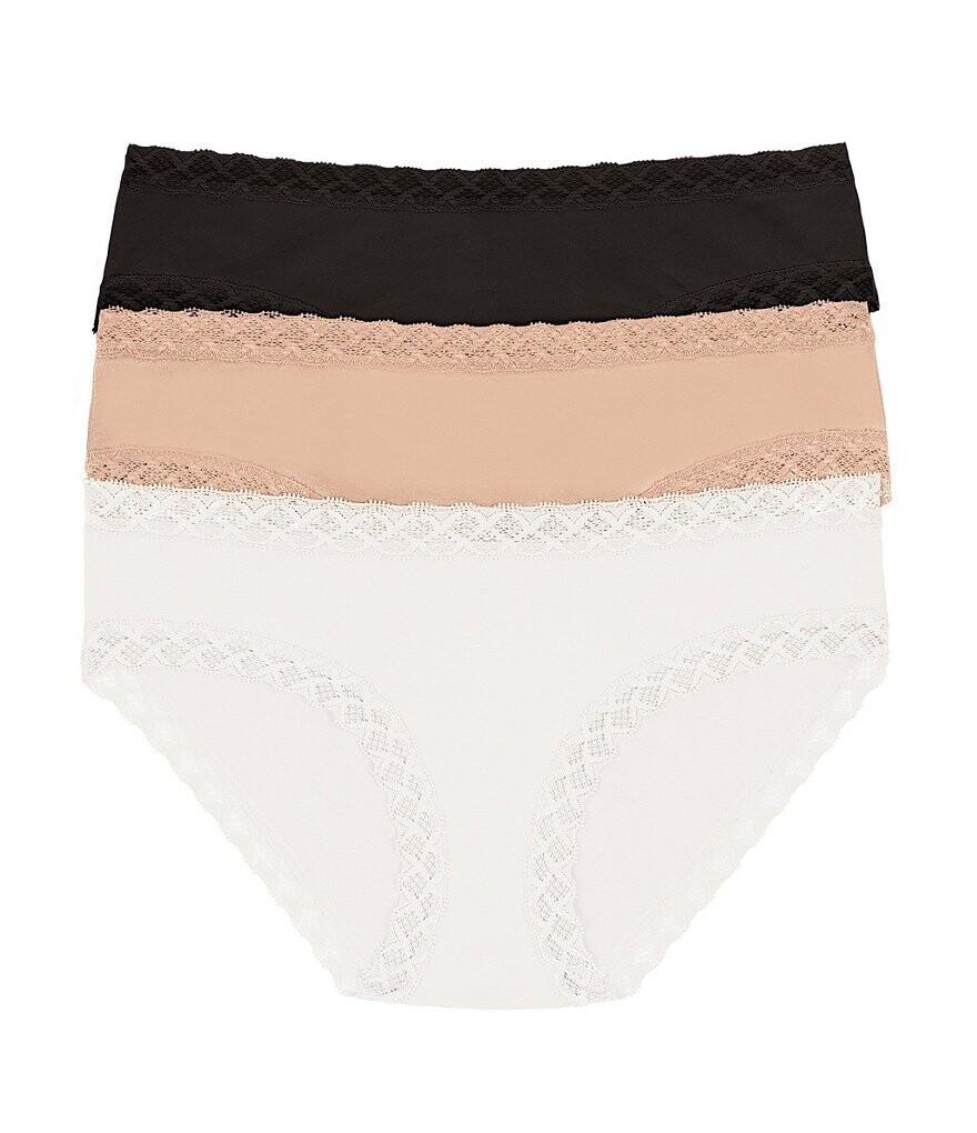 

Трусики Natori Bliss Girl с кружевной отделкой, комплект из 3 шт., мультиколор
