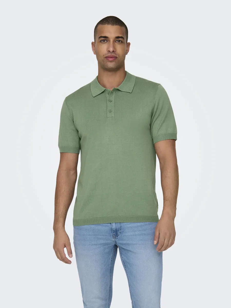 

Рубашка-поло ONLY & SONS "ONSWYLER LIFE REG 14 SS POLO KNIT NOOS", зеленый