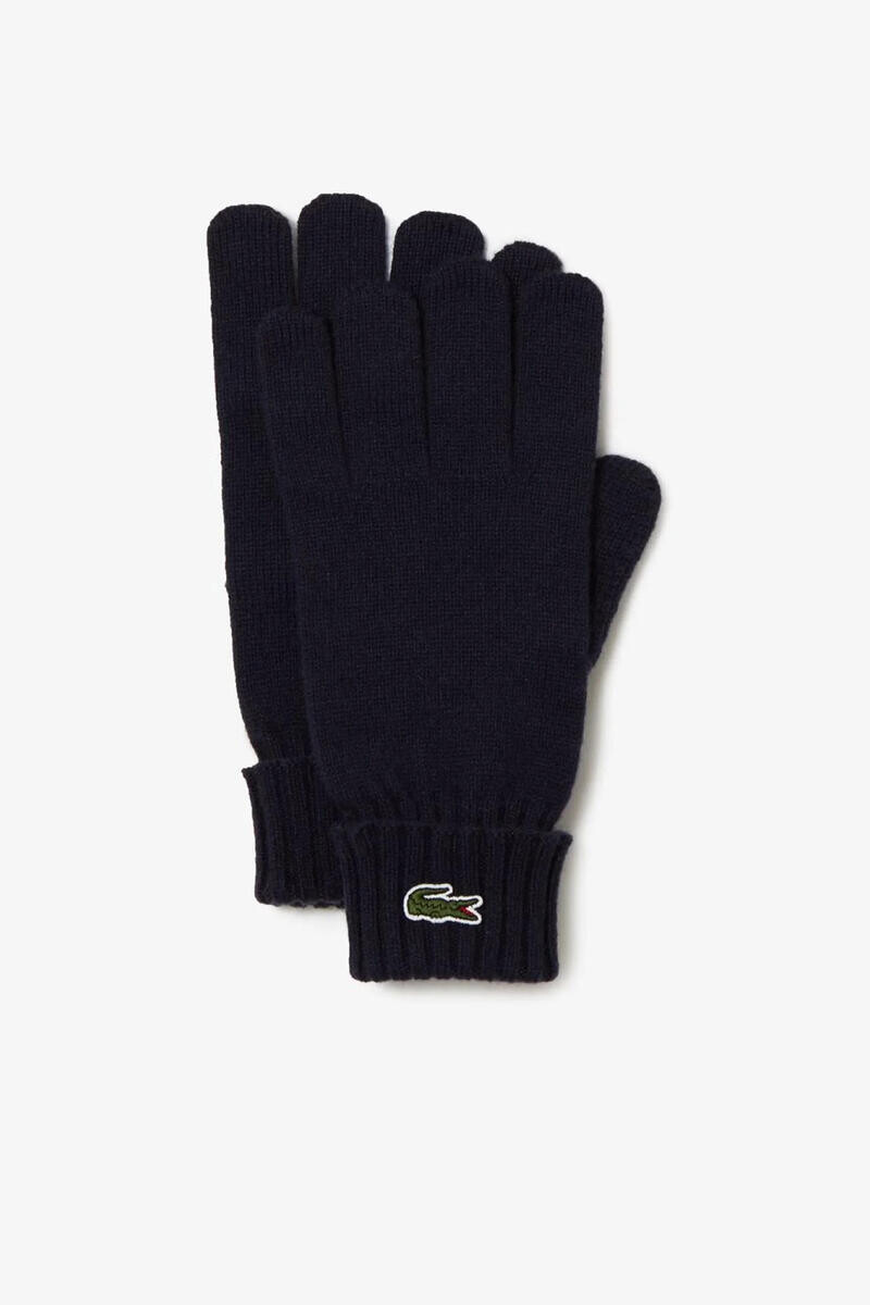 

Шерстяные вязаные перчатки унисекс Lacoste, темно-синий