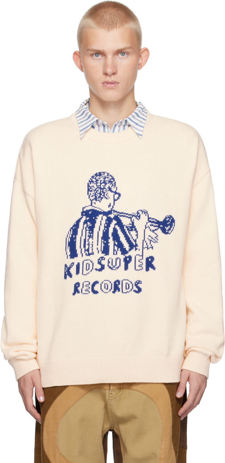 

Бежевый свитер «Records» KidSuper