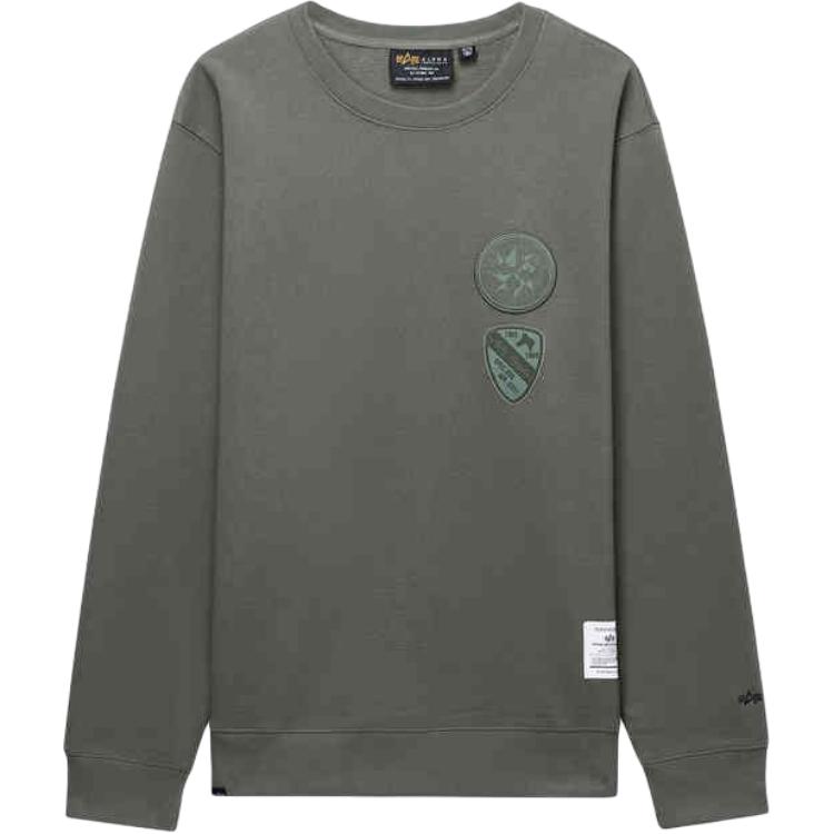 

Свитшот с накладным карманом и круглым вырезом Alpha Industries, коричневый