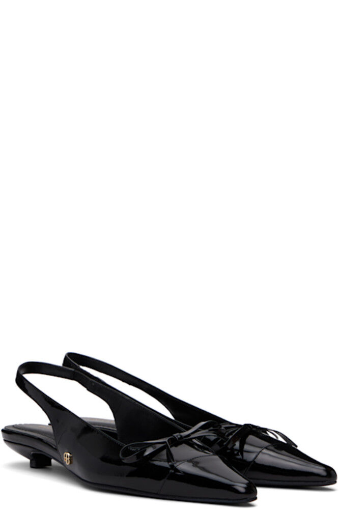 Черные туфли Zoey Slingback на каблуках ANINE BING — фото 4
