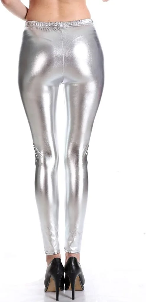 

Женские блестящие легинсы Wet Look с жидкой талией FAEXUM